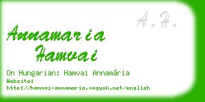 annamaria hamvai business card